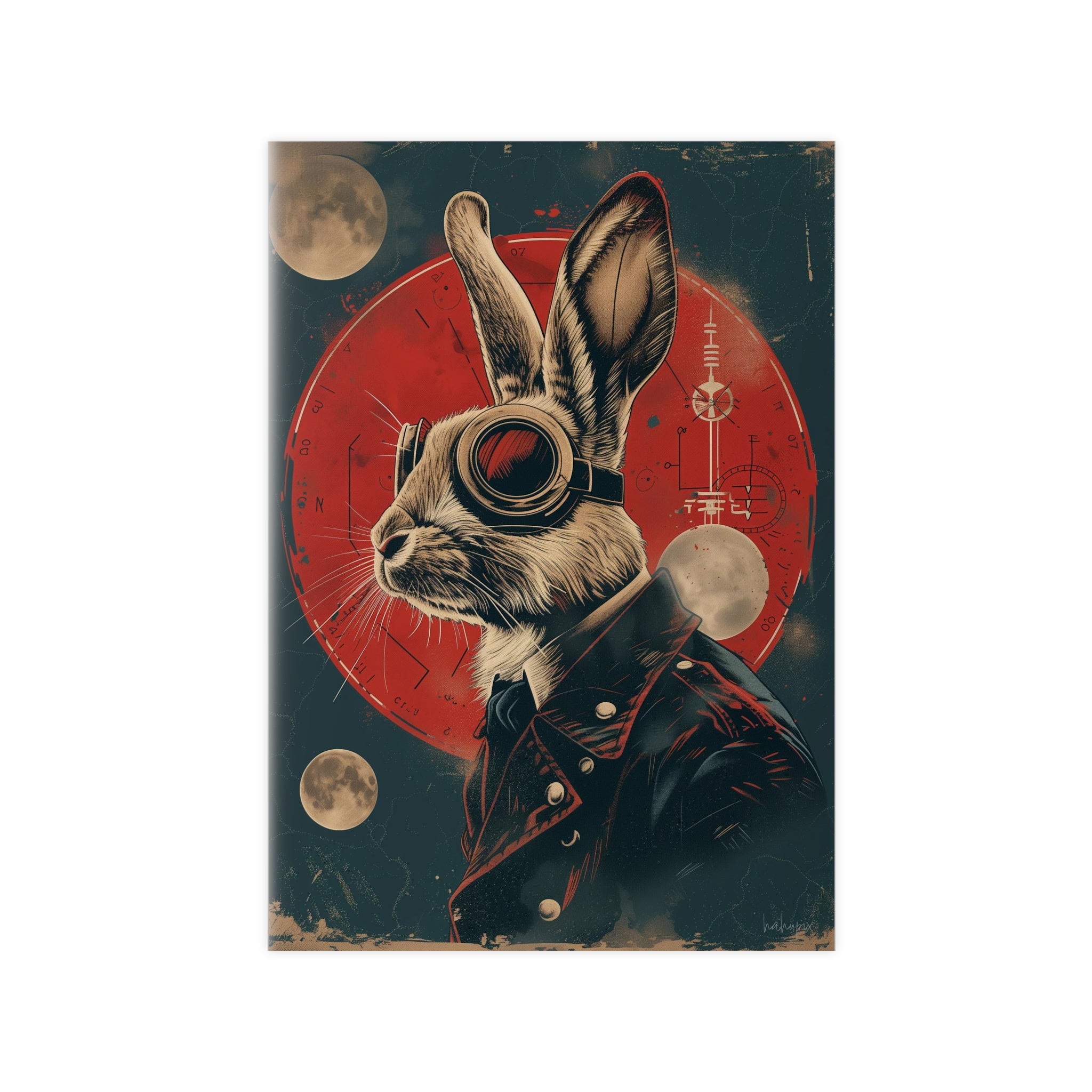 Steampunk Hase Poster – Vintage - Style Astronomie Kunstdruck - Poster bei HappyHugPixels