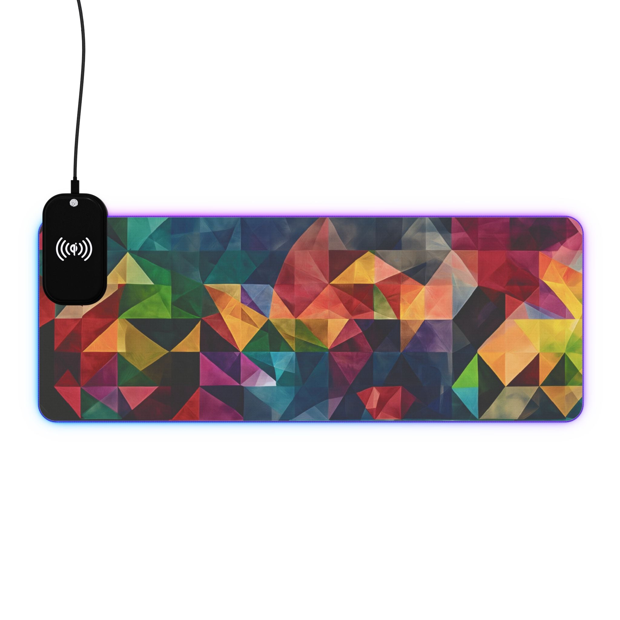 XXL Gaming Mauspad Color Triangle - Design - LED, Wireless Charging - Mousepad bei HappyHugPixels