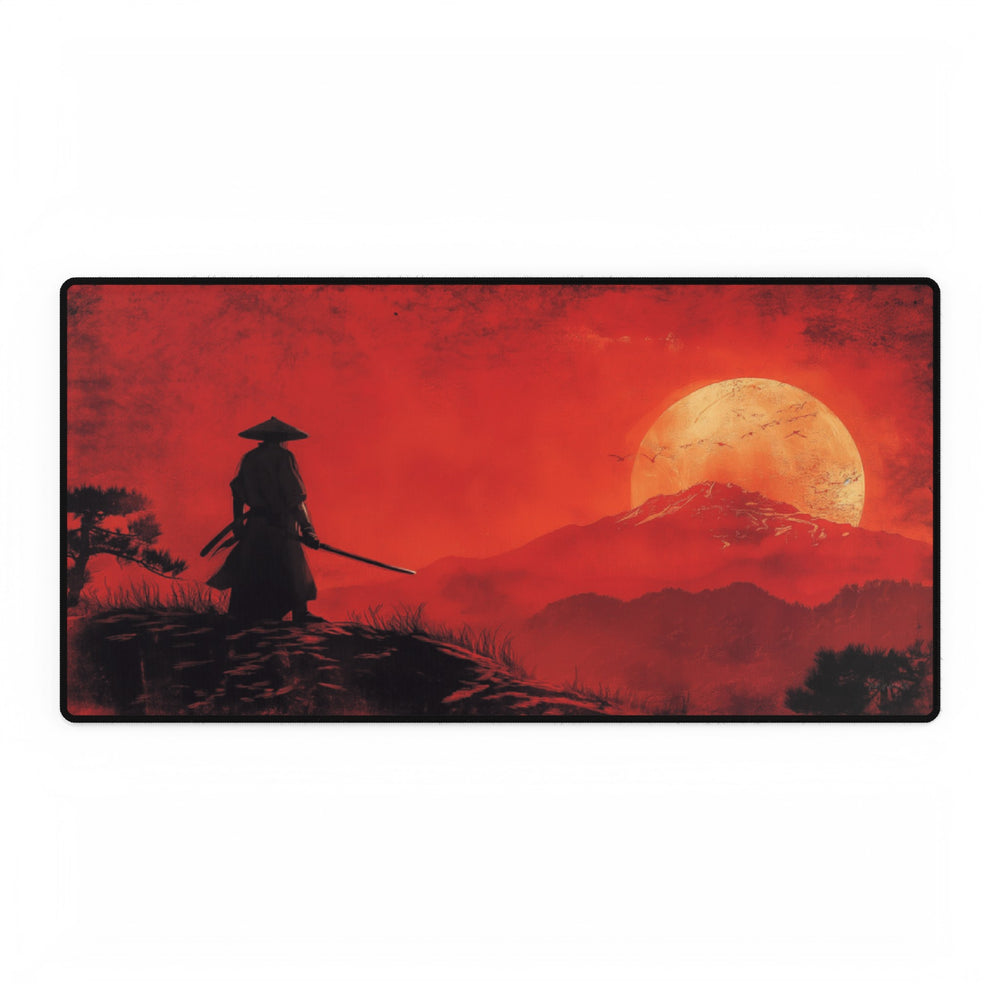 Samurai Sonnenuntergang Mauspad – für Gamer & Japan-Fans - happyhugpixels.com