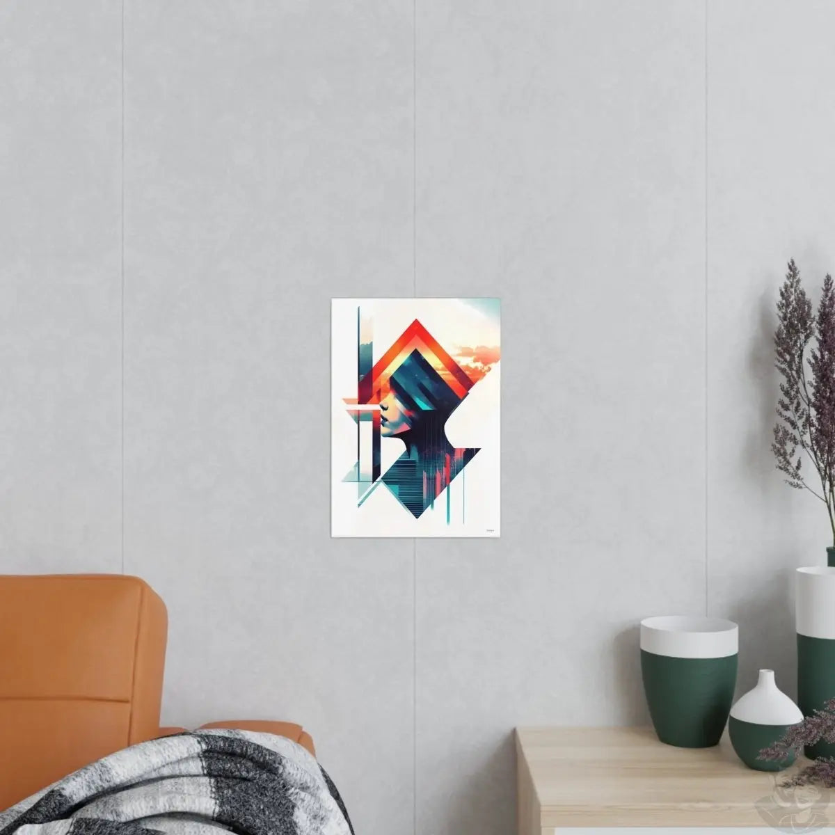 Abstrakte Frauenkunst Poster – Urbanes Design mit futuristischer Ästhetik - Poster bei HappyHugPixels