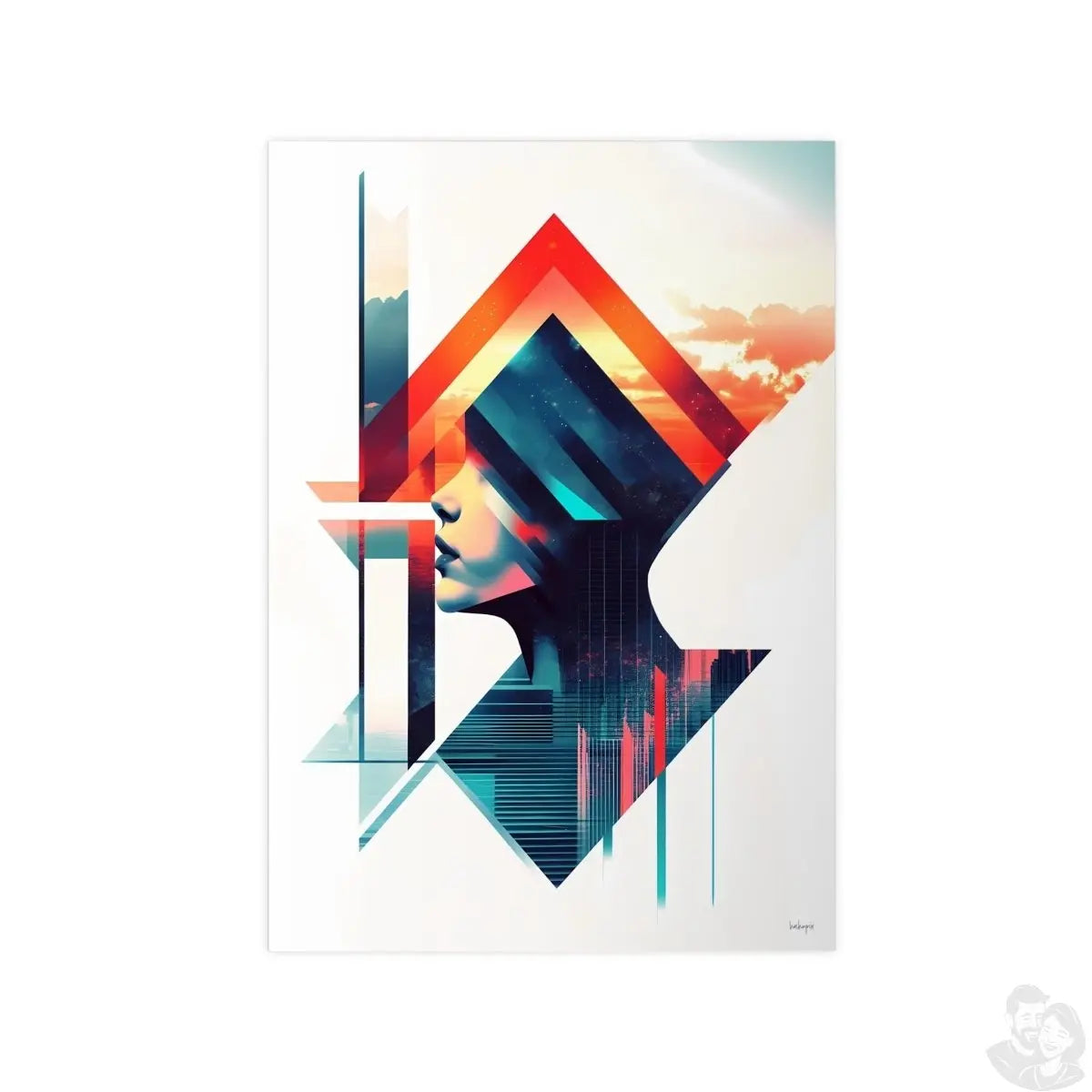 Abstrakte Frauenkunst Poster – Urbanes Design mit futuristischer Ästhetik - Poster bei HappyHugPixels