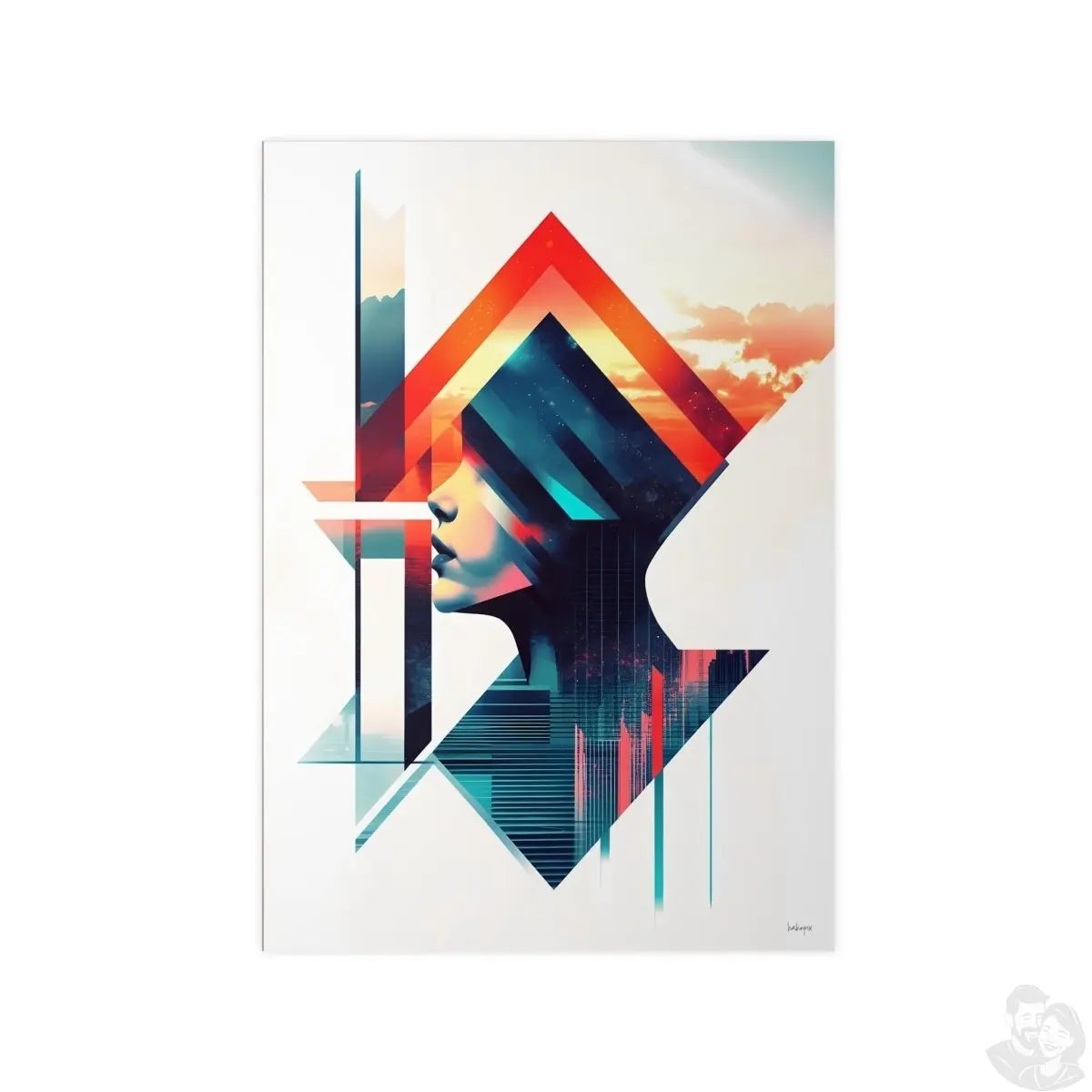 Abstrakte Frauenkunst Poster – Urbanes Design mit futuristischer Ästhetik - Poster bei HappyHugPixels