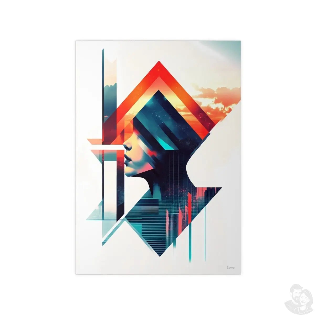 Abstrakte Frauenkunst Poster – Urbanes Design mit futuristischer Ästhetik - Poster bei HappyHugPixels