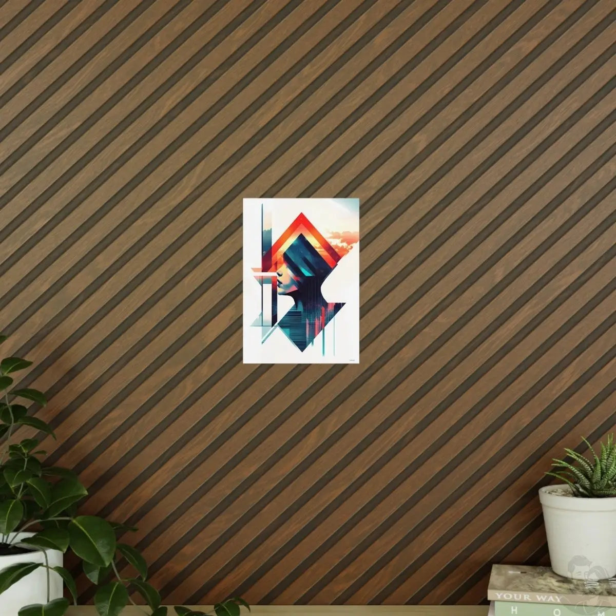 Abstrakte Frauenkunst Poster – Urbanes Design mit futuristischer Ästhetik - Poster bei HappyHugPixels