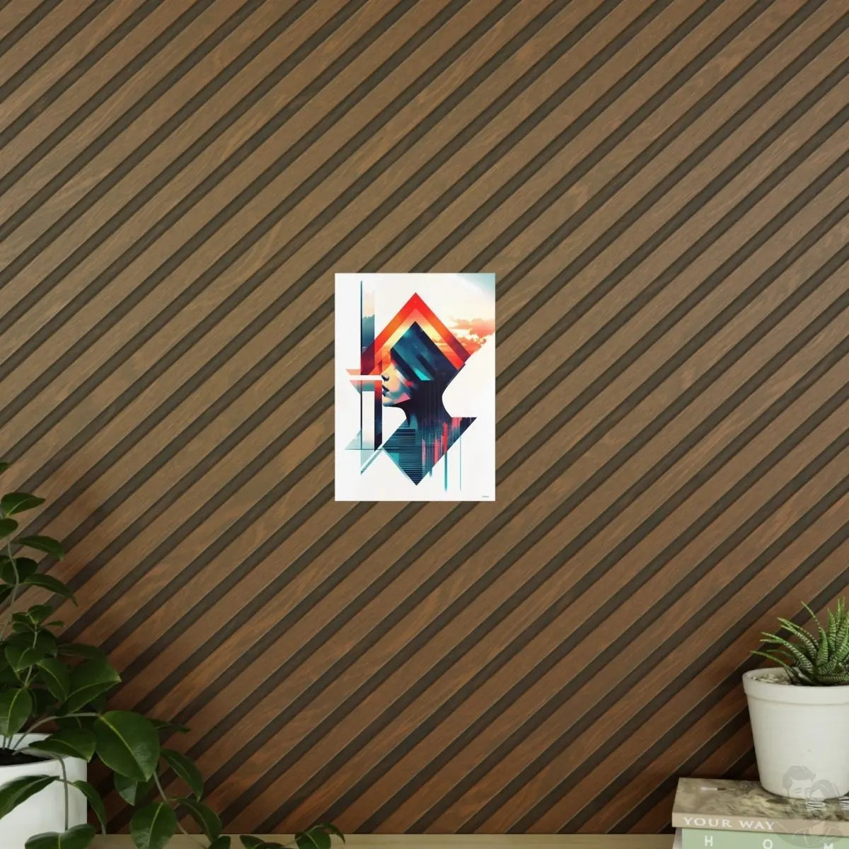 Abstrakte Frauenkunst Poster – Urbanes Design mit futuristischer Ästhetik - Poster bei HappyHugPixels