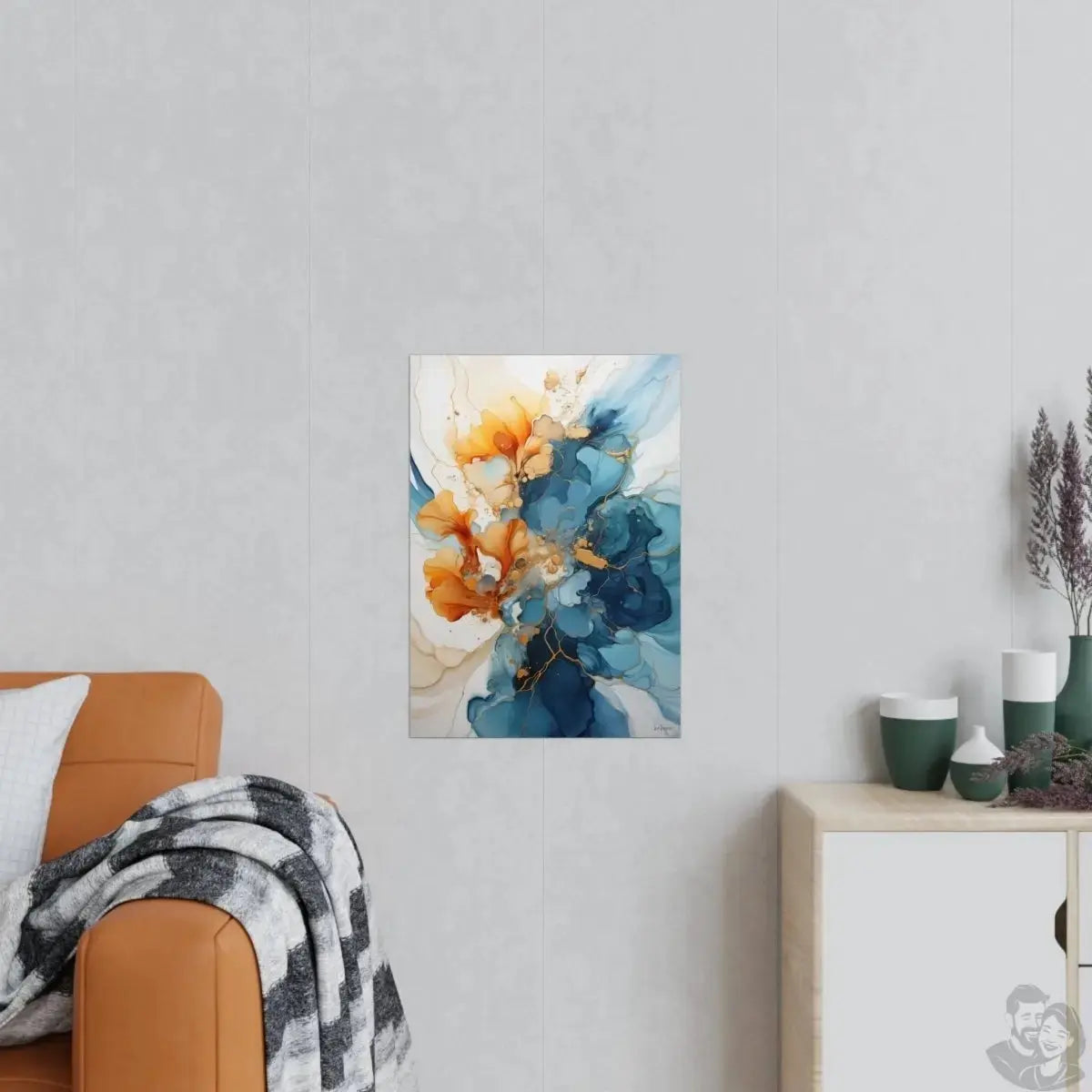 Abstraktes Flüssiges Gold Poster für anspruchsvolle Innendekoration merchOne