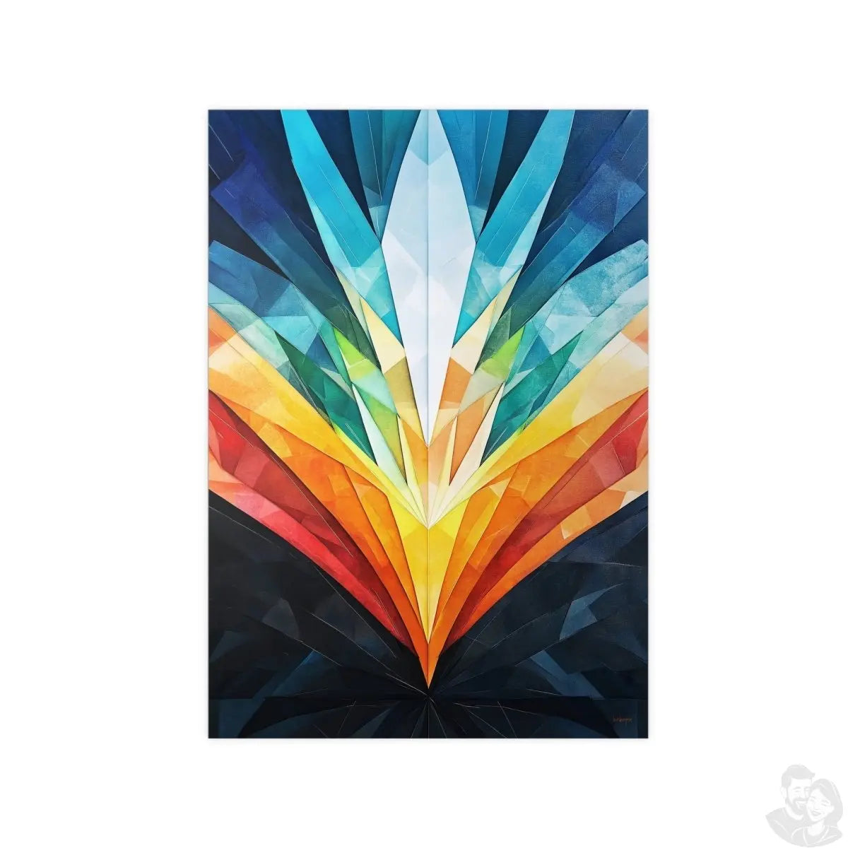 Abstraktes Kunstposter – Geometrische Farbexplosion für moderne Räume - Poster bei HappyHugPixels