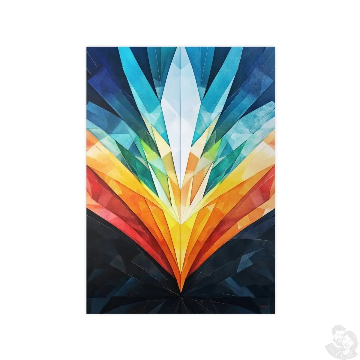 Abstraktes Kunstposter – Geometrische Farbexplosion für moderne Räume - Poster bei HappyHugPixels