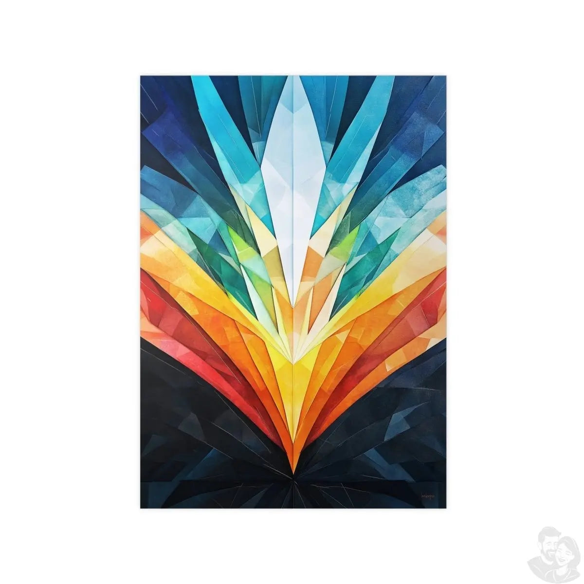 Abstraktes Kunstposter – Geometrische Farbexplosion für moderne Räume - Poster bei HappyHugPixels