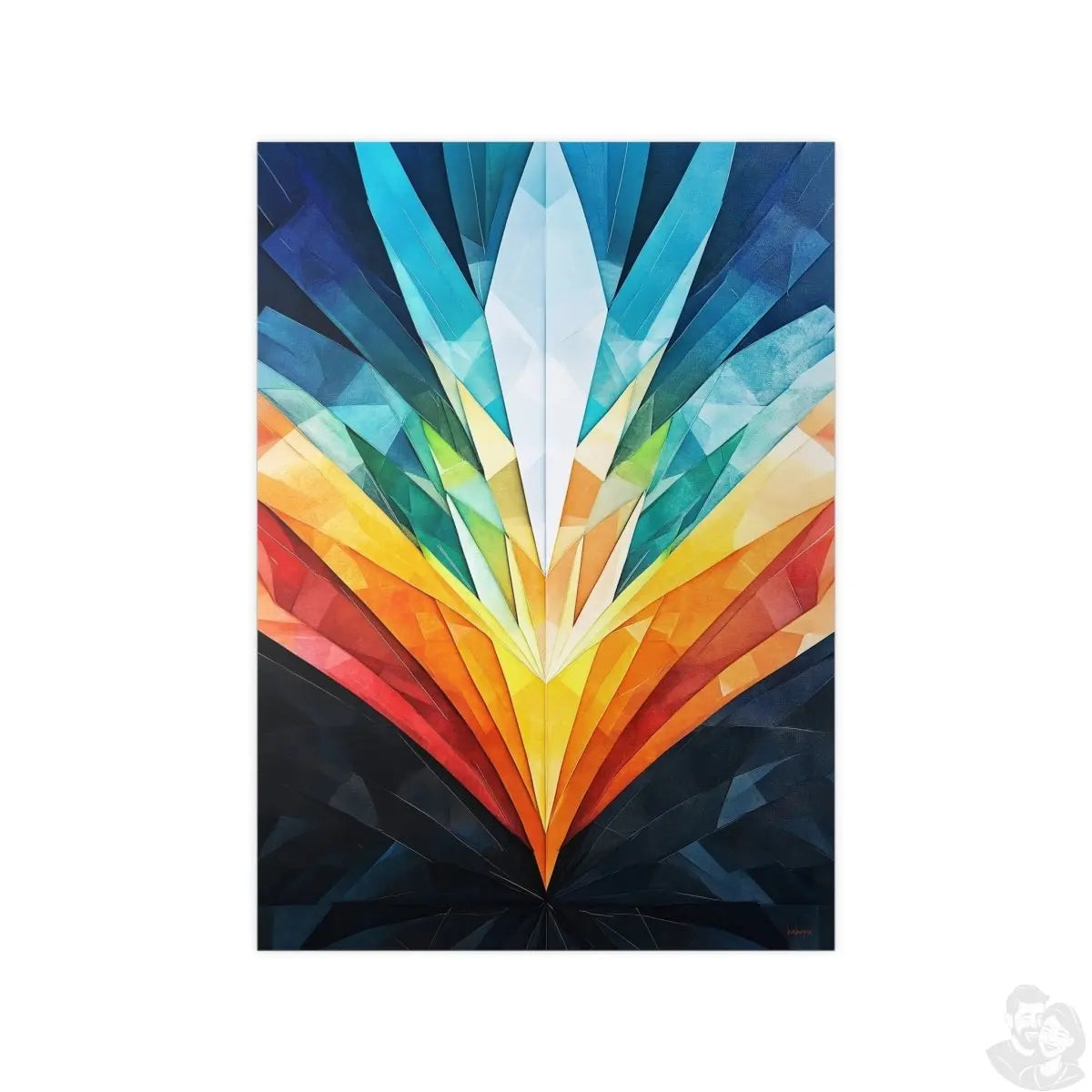 Abstraktes Kunstposter – Geometrische Farbexplosion für moderne Räume - Poster bei HappyHugPixels