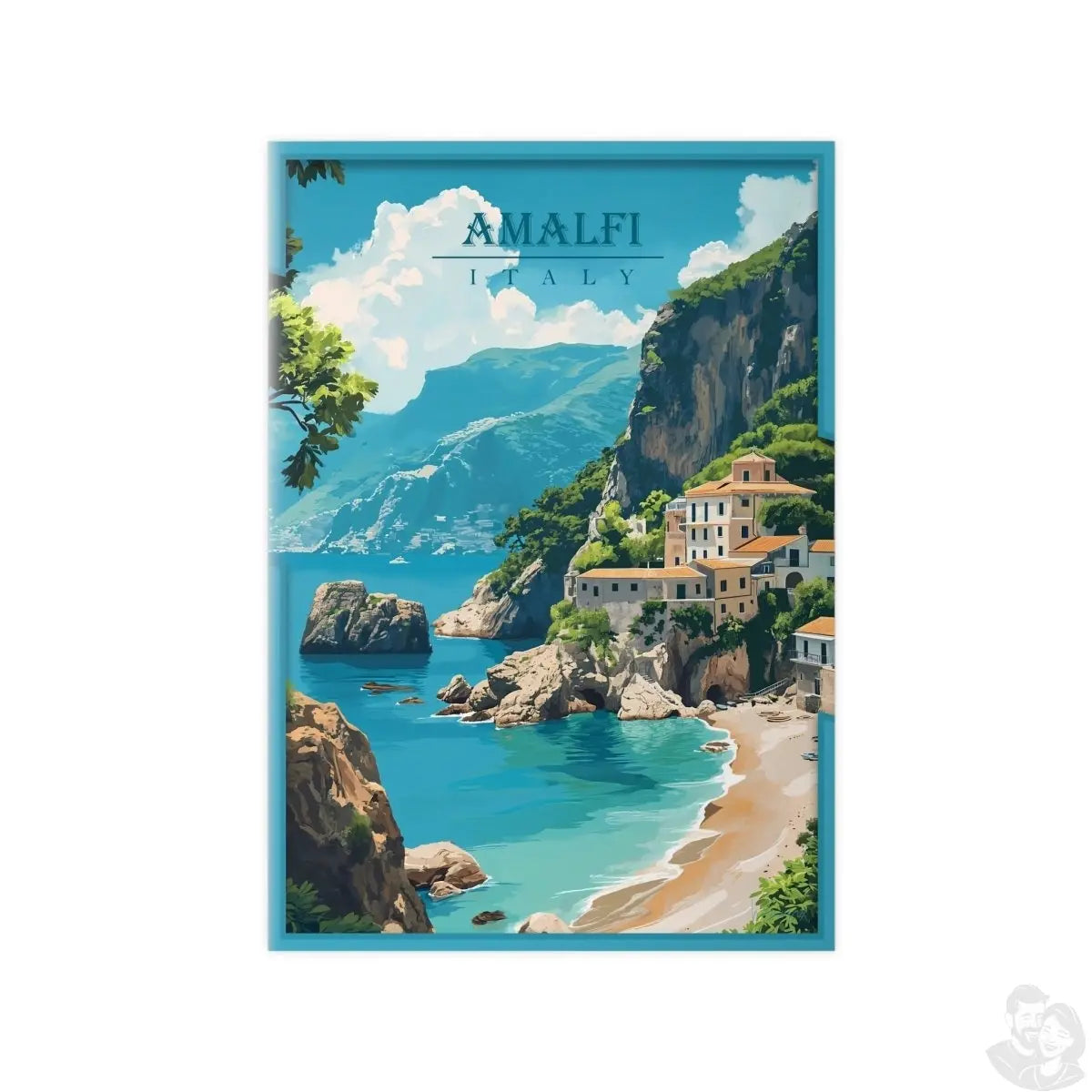 Amalfi Travel Poster – Traumhafte Küstenlandschaft - Poster bei HappyHugPixels
