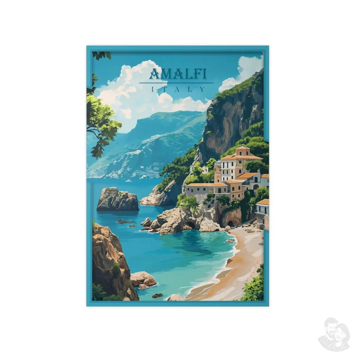Amalfi Travel Poster – Traumhafte Küstenlandschaft - Poster bei HappyHugPixels