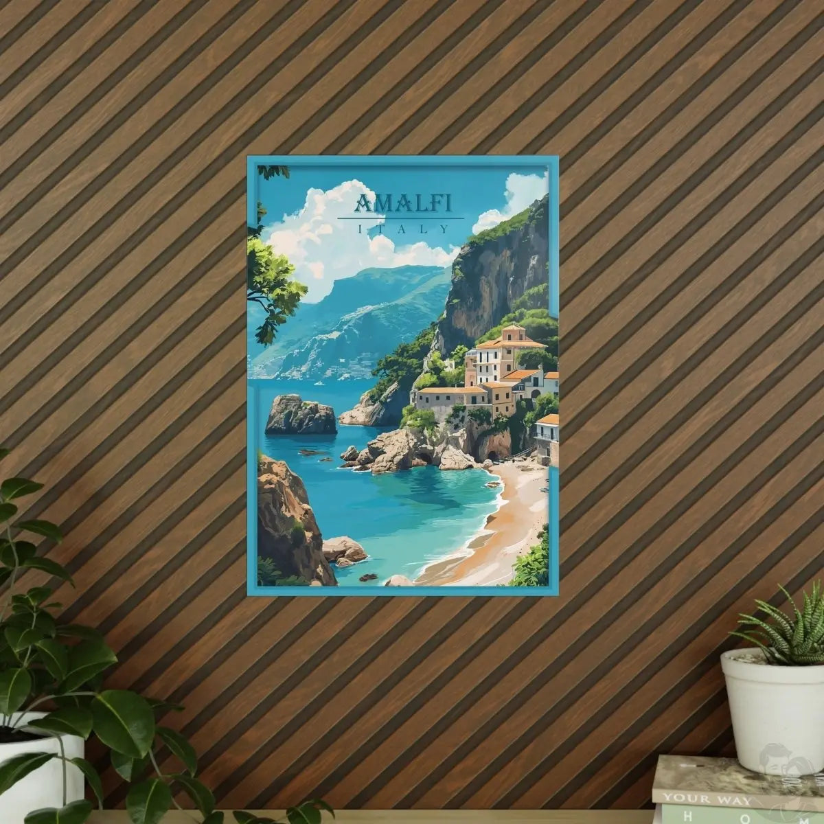 Amalfi Travel Poster – Traumhafte Küstenlandschaft - Poster bei HappyHugPixels