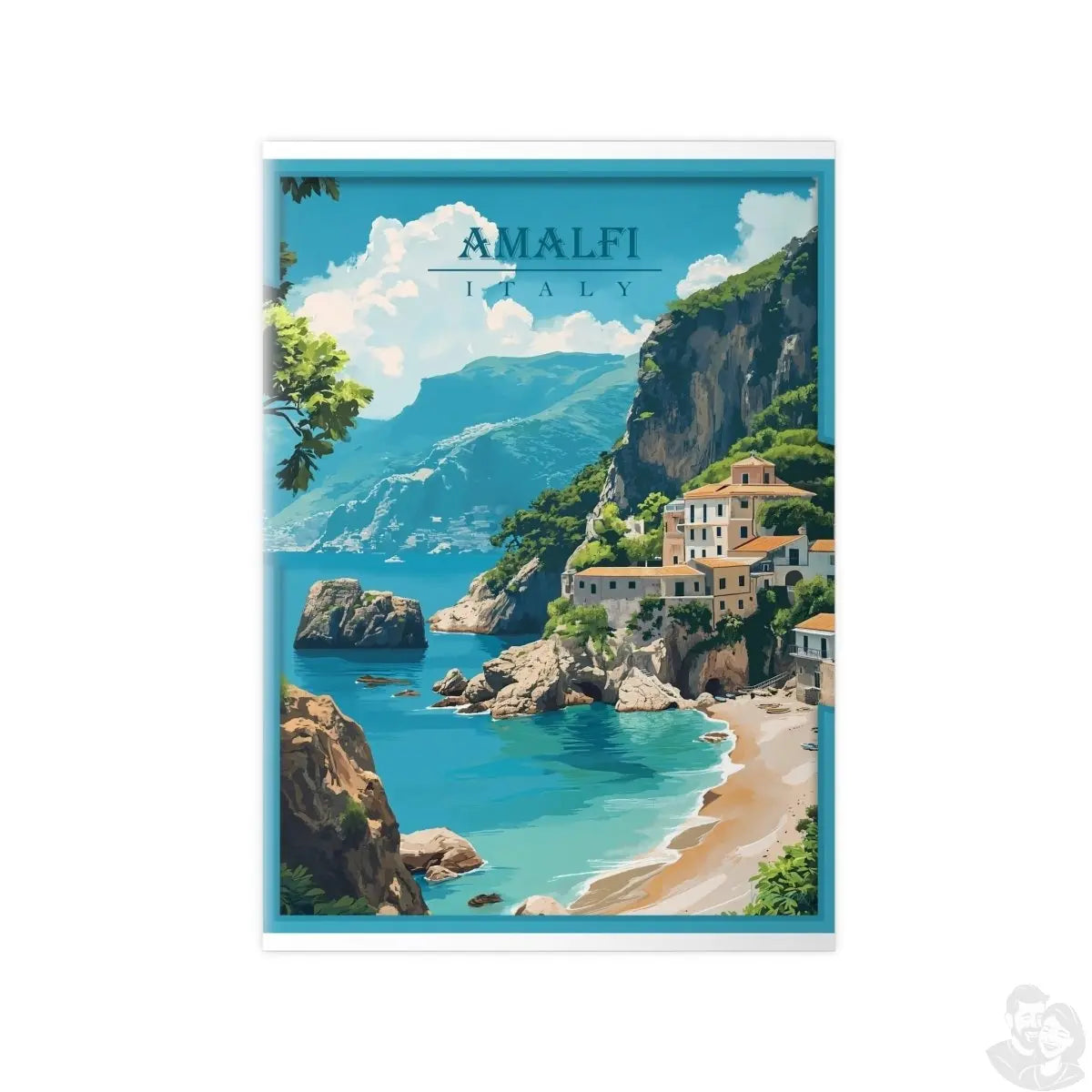 Amalfi Travel Poster – Traumhafte Küstenlandschaft - Poster bei HappyHugPixels