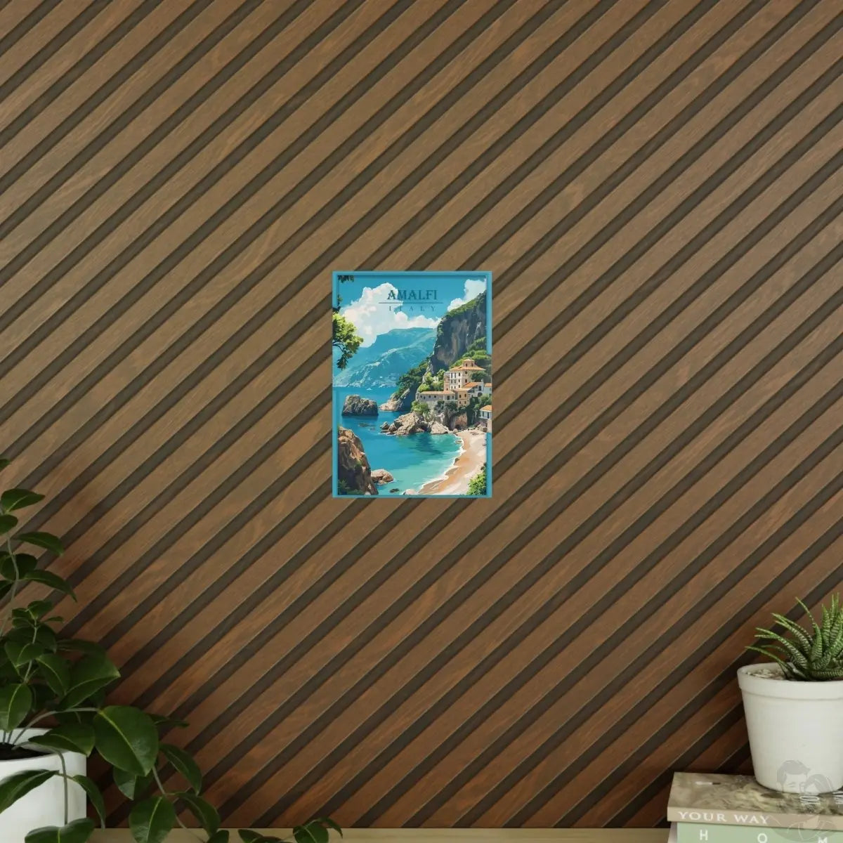 Amalfi Travel Poster – Traumhafte Küstenlandschaft - Poster bei HappyHugPixels