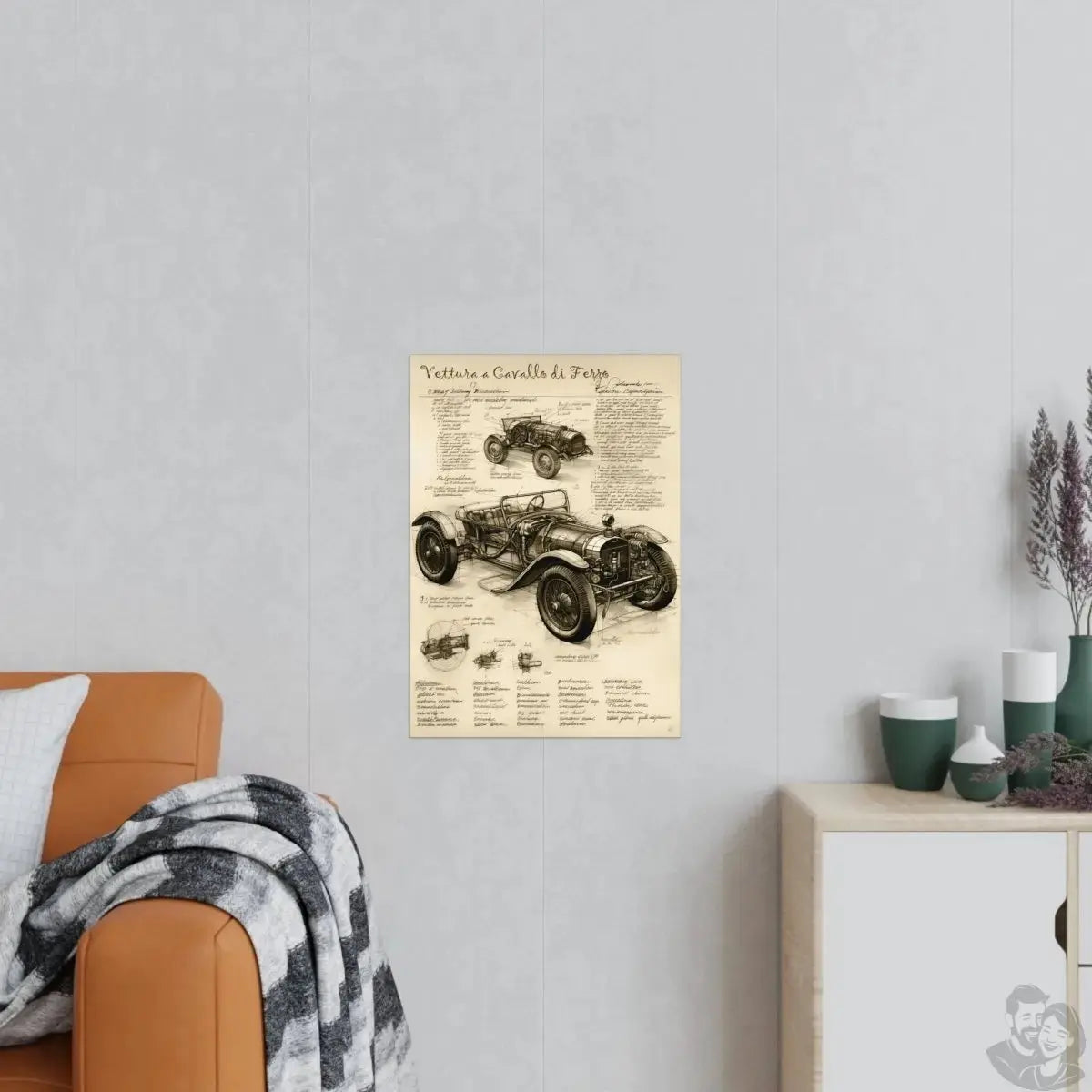 Auto Leonardo Da Vinci Poster - Vettura a Cavallo di Ferro - KI Kunst merchOne