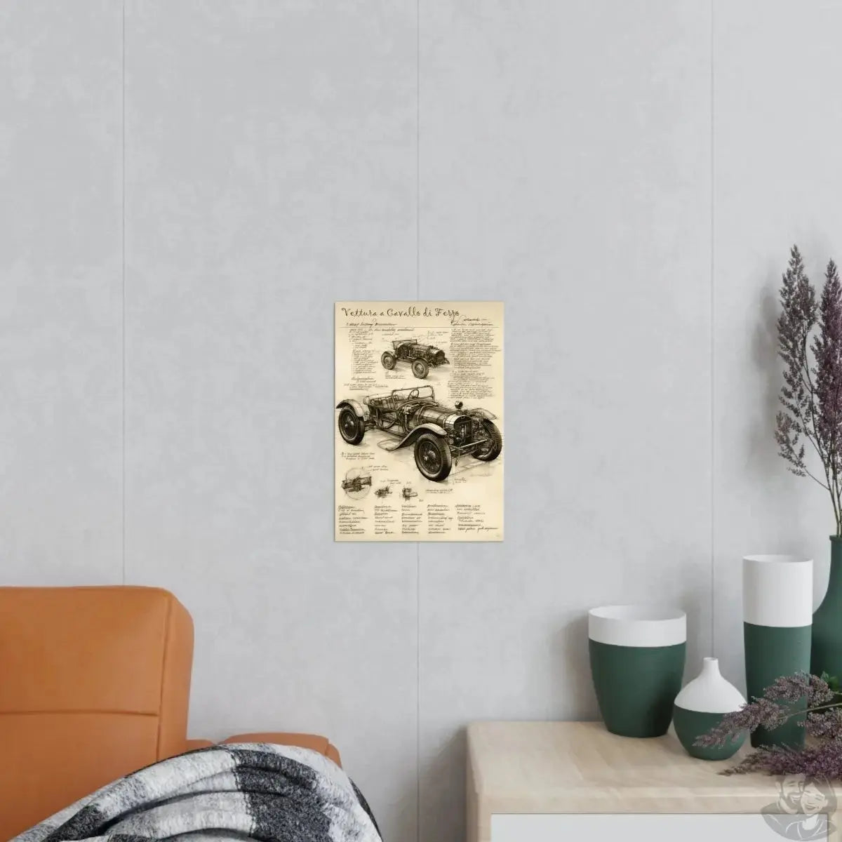 Auto Leonardo Da Vinci Poster - Vettura a Cavallo di Ferro - KI Kunst merchOne