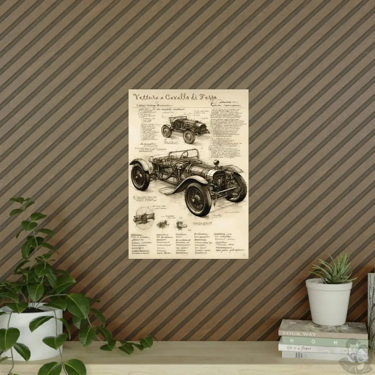 Auto Leonardo Da Vinci Poster - Vettura a Cavallo di Ferro - KI Kunst merchOne
