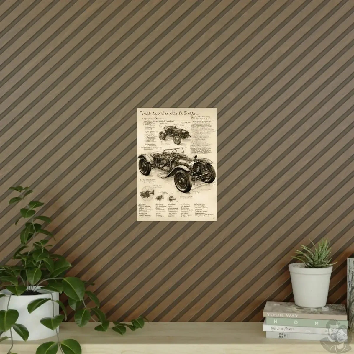 Auto Leonardo Da Vinci Poster - Vettura a Cavallo di Ferro - KI Kunst merchOne