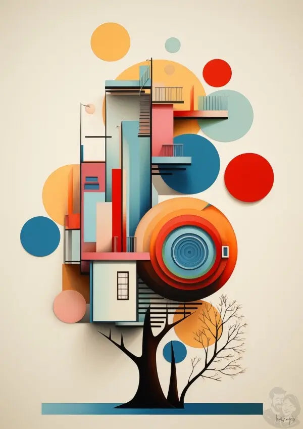 Bauhaus Poster Baum - Moderne Bauhaus Ästhetik - Abstraktes Design