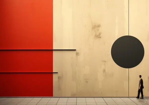 Bauhaus Wand Kunstposter - KI Illustration im Bauhaus Stil