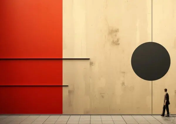Bauhaus Wand Kunstposter - KI Illustration im Bauhaus Stil