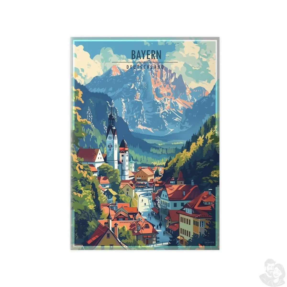 Bayern Poster – Majestätische Alpen und malerische Architektur - Poster bei HappyHugPixels