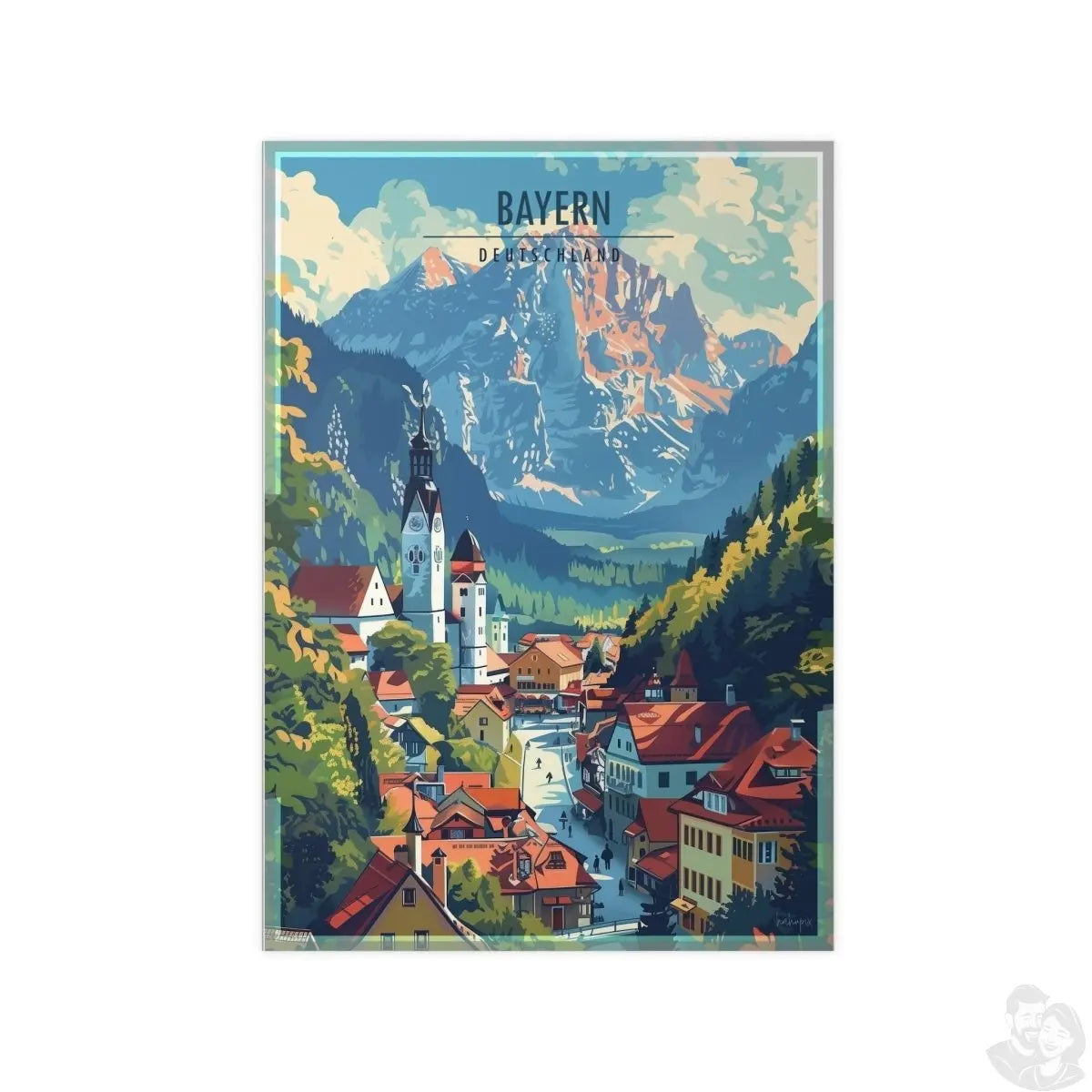 Bayern Poster – Majestätische Alpen und malerische Architektur - Poster bei HappyHugPixels