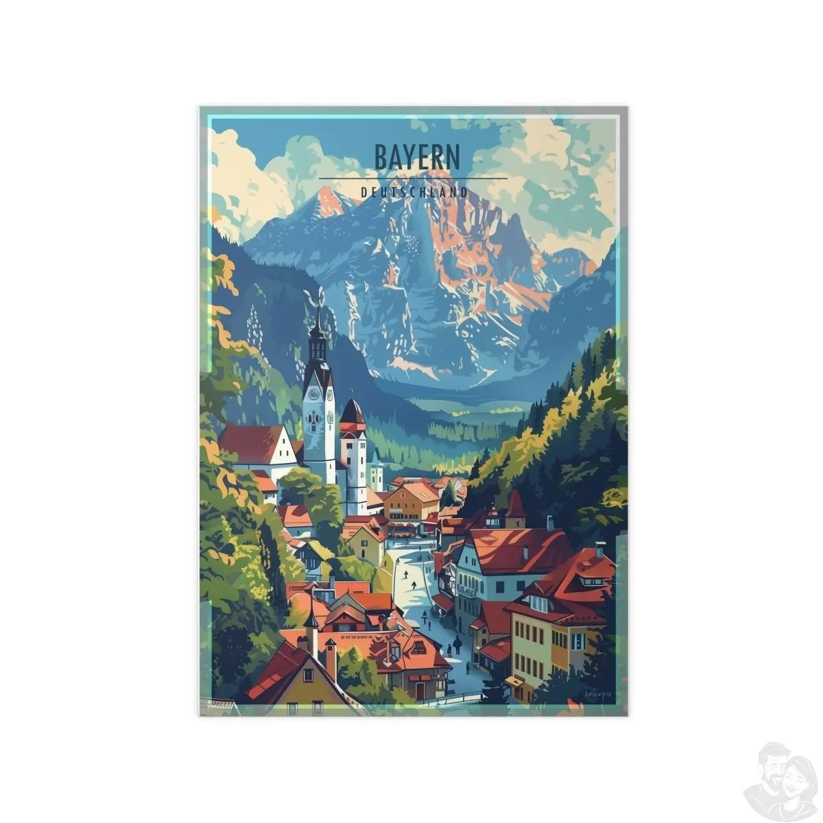 Bayern Poster – Majestätische Alpen und malerische Architektur - Poster bei HappyHugPixels