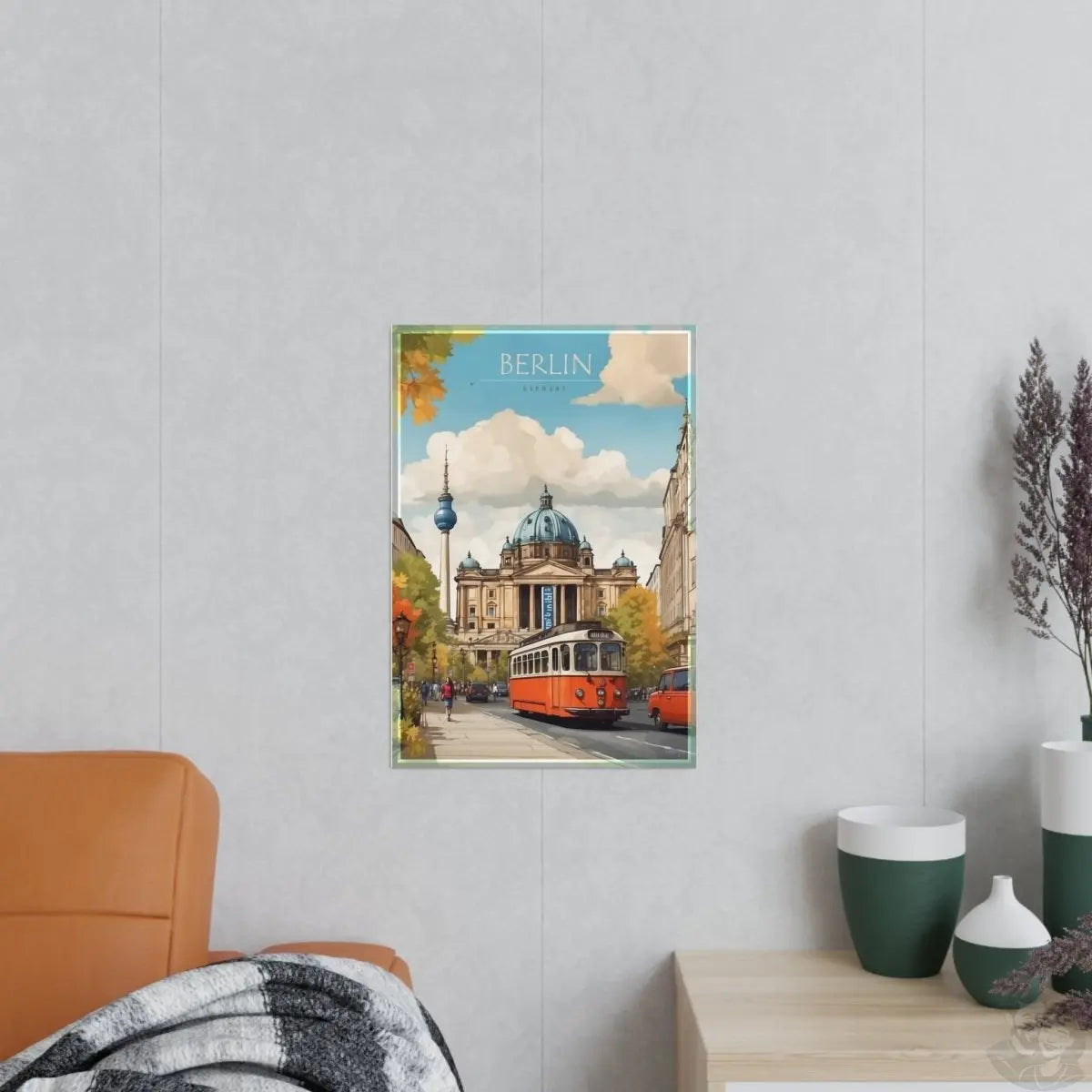 Berlin Poster –Elegantes Travelposter, Straßenb. Fernseht. - Poster bei HappyHugPixels