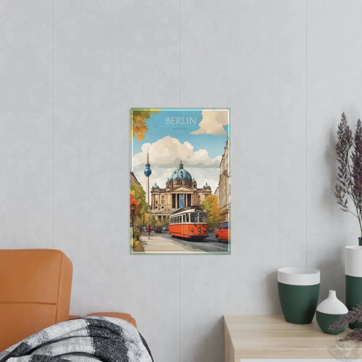 Berlin Poster –Elegantes Travelposter, Straßenb. Fernseht. - Poster bei HappyHugPixels