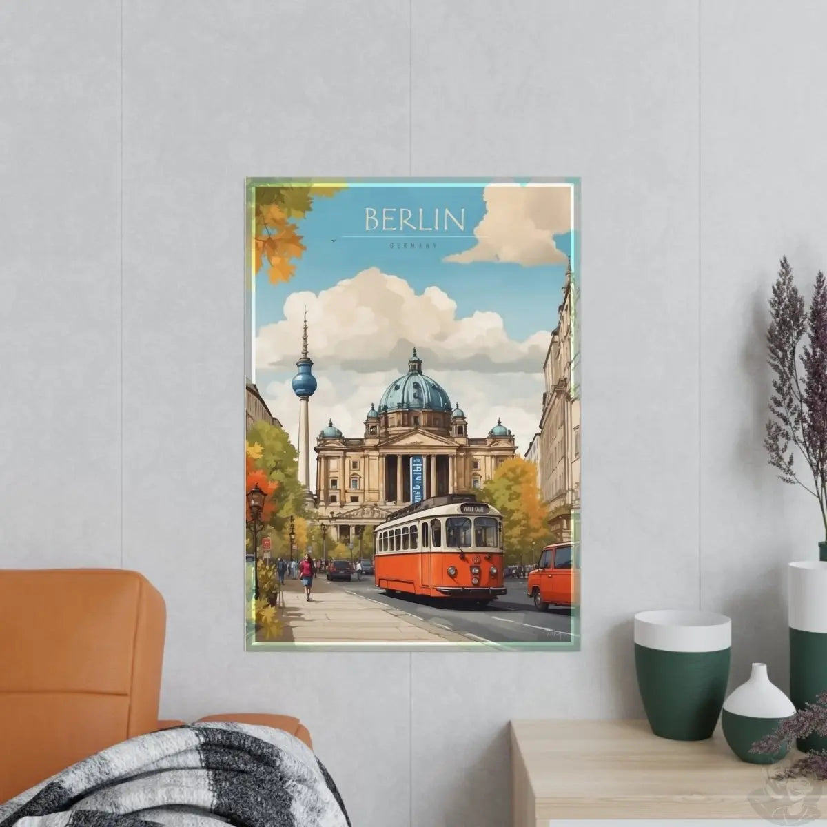 Berlin Poster –Elegantes Travelposter, Straßenb. Fernseht. - Poster bei HappyHugPixels