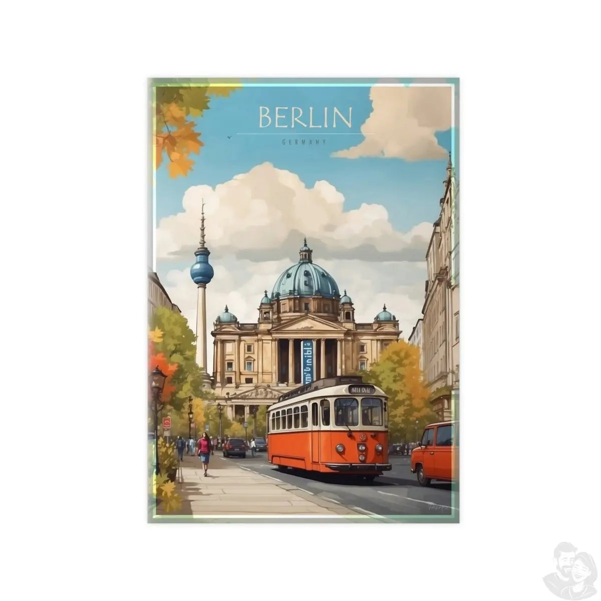 Berlin Poster –Elegantes Travelposter, Straßenb. Fernseht. - Poster bei HappyHugPixels