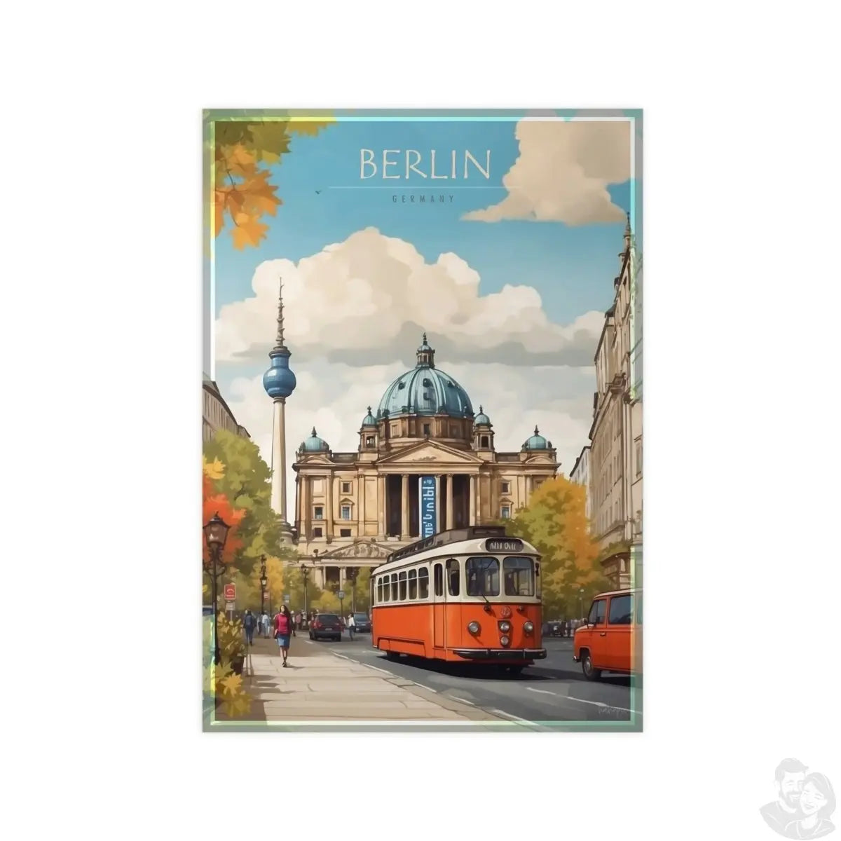 Berlin Poster –Elegantes Travelposter, Straßenb. Fernseht. - Poster bei HappyHugPixels