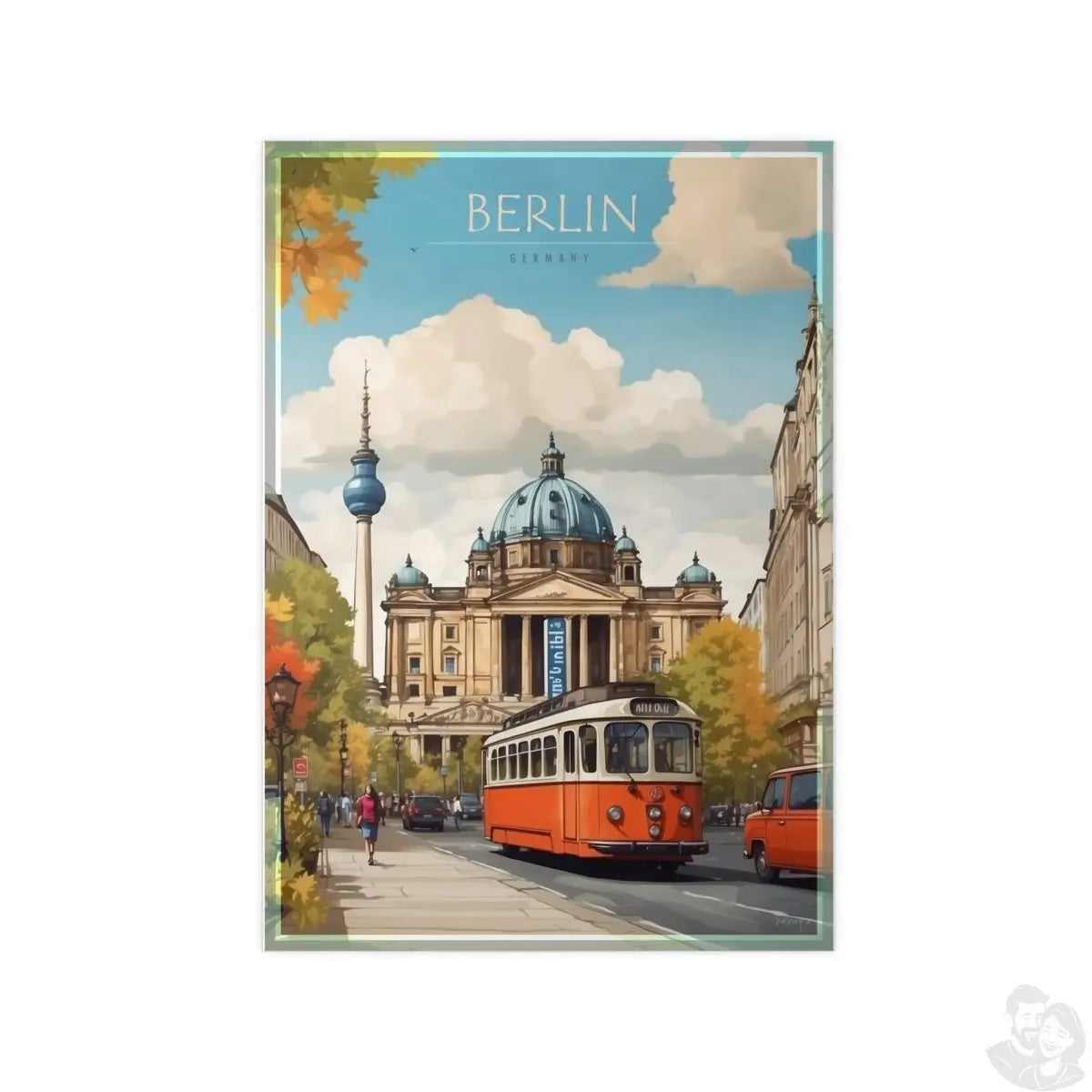 Berlin Poster –Elegantes Travelposter, Straßenb. Fernseht. - Poster bei HappyHugPixels