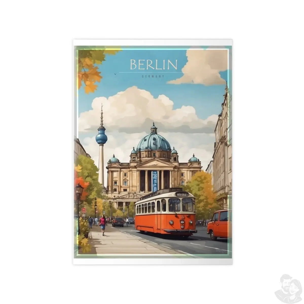 Berlin Poster –Elegantes Travelposter, Straßenb. Fernseht. - Poster bei HappyHugPixels