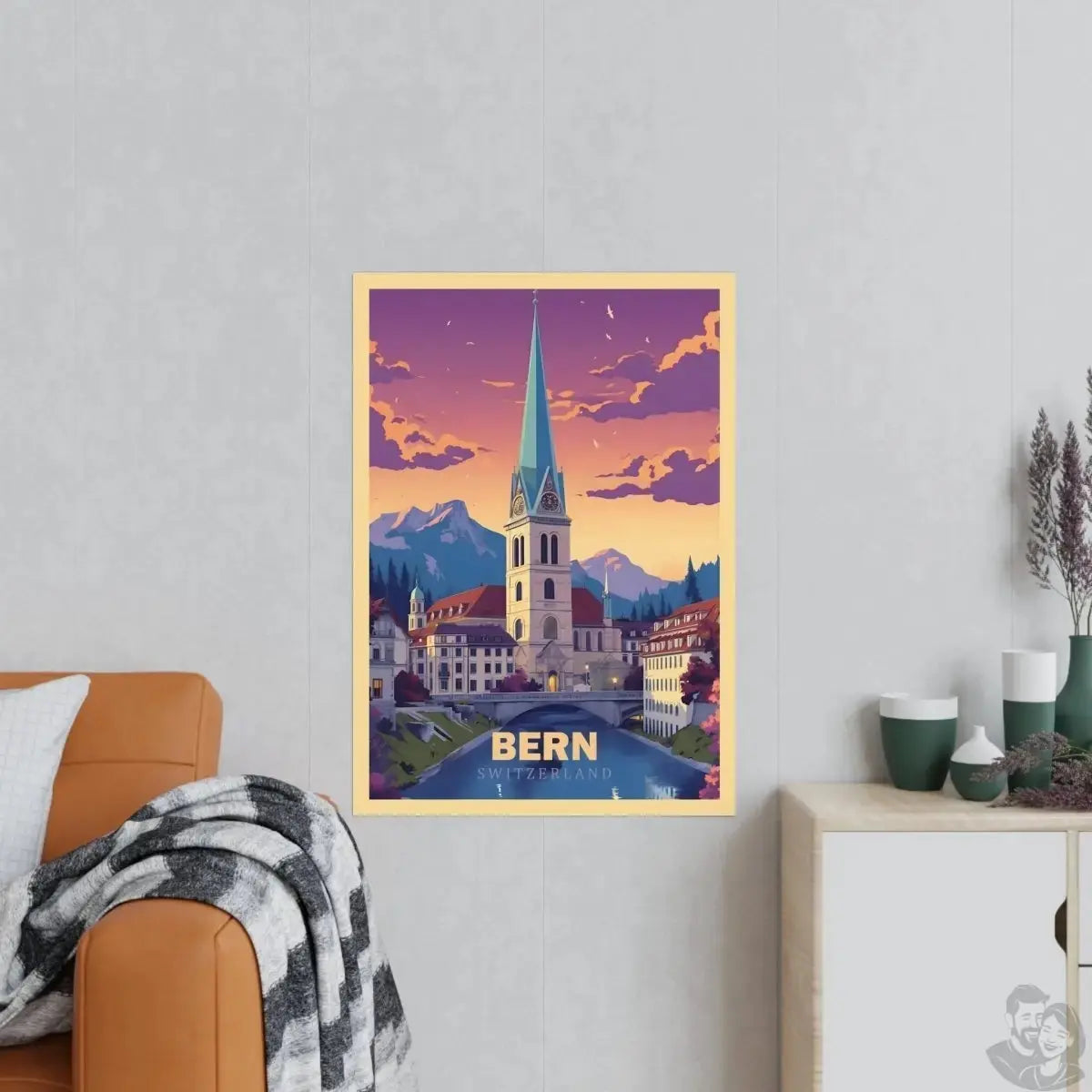Bern Poster - Panoramablick auf die malerische Altstadt Brückenbogen merchOne