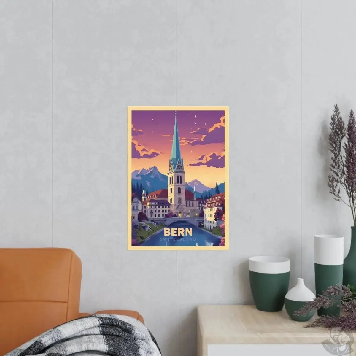Bern Poster - Panoramablick auf die malerische Altstadt Brückenbogen merchOne