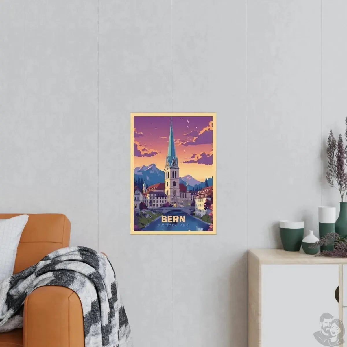 Bern Poster - Panoramablick auf die malerische Altstadt Brückenbogen merchOne
