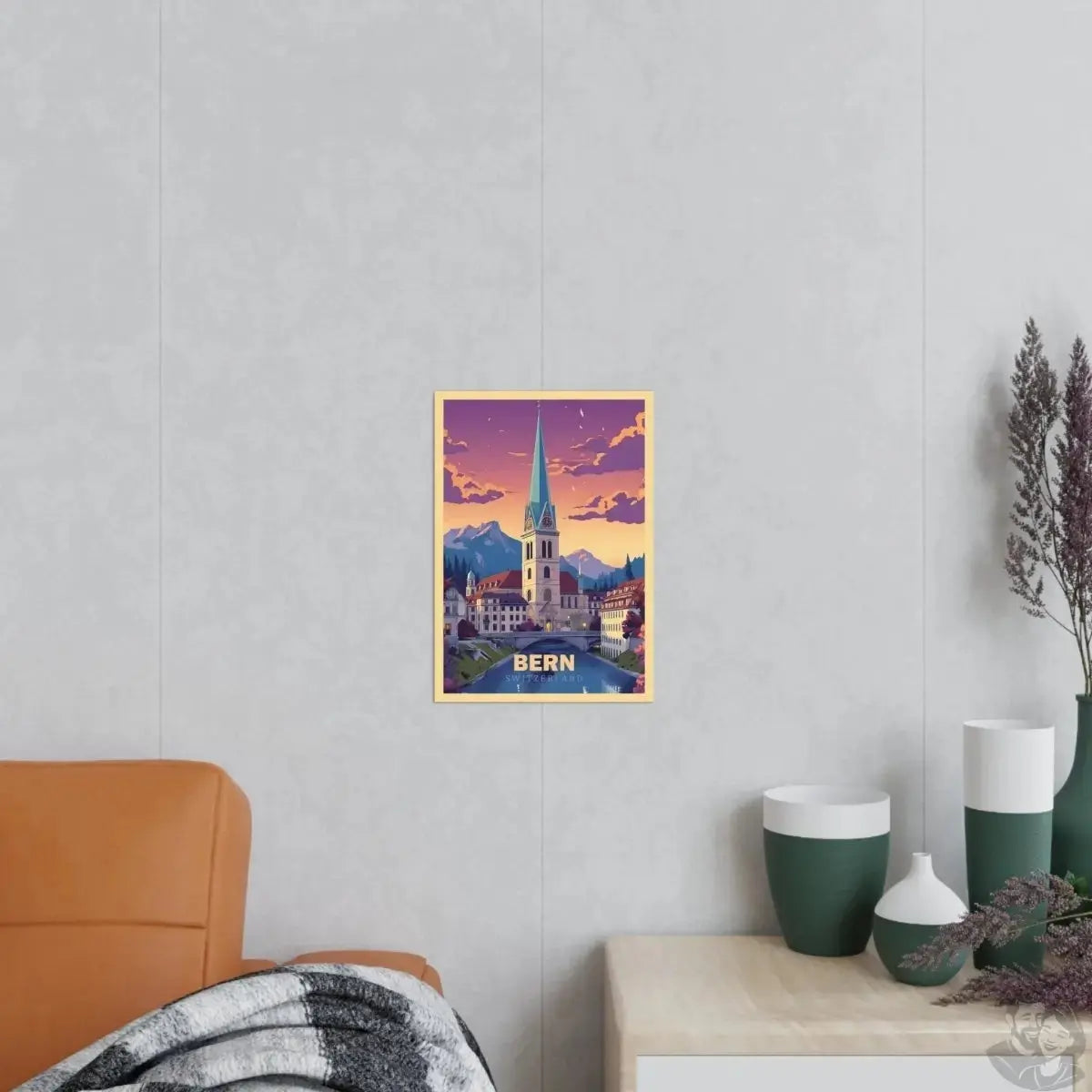 Bern Poster - Panoramablick auf die malerische Altstadt Brückenbogen merchOne