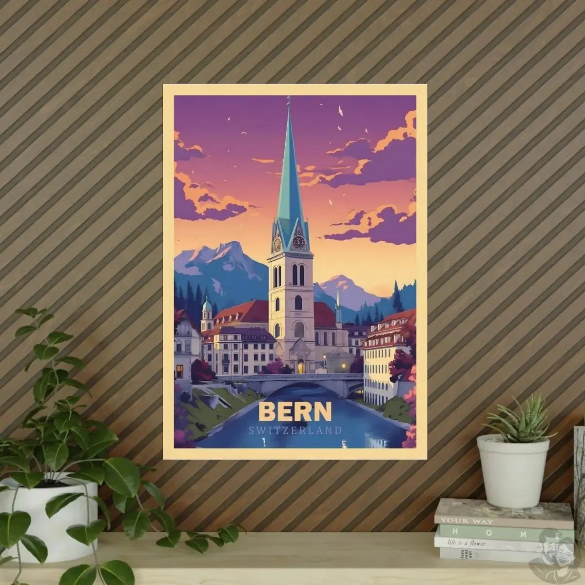 Bern Poster - Panoramablick auf die malerische Altstadt Brückenbogen merchOne