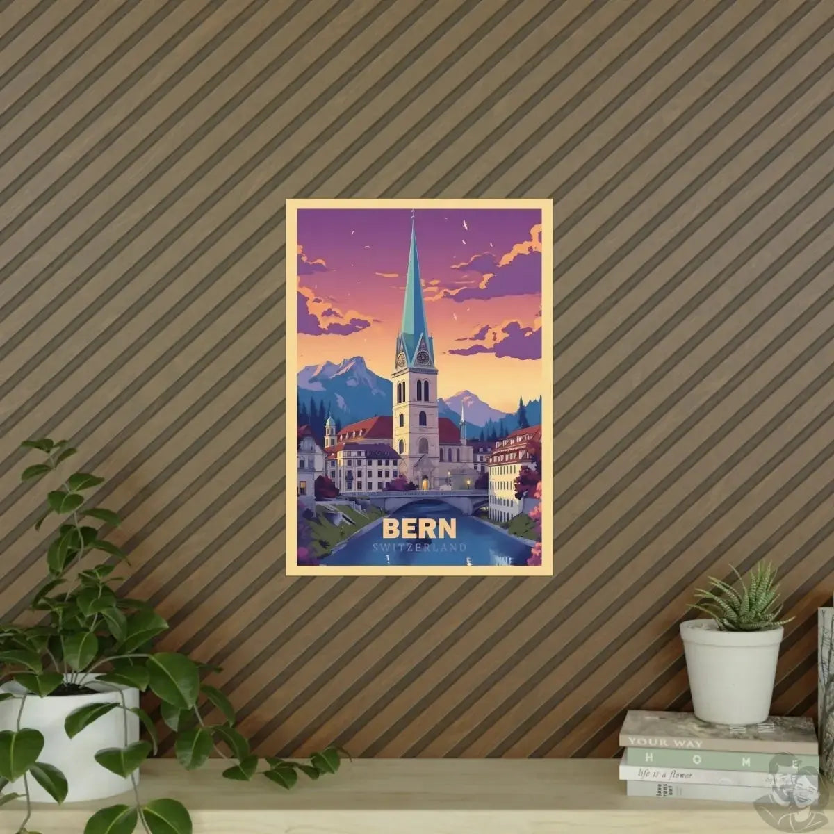 Bern Poster - Panoramablick auf die malerische Altstadt Brückenbogen merchOne