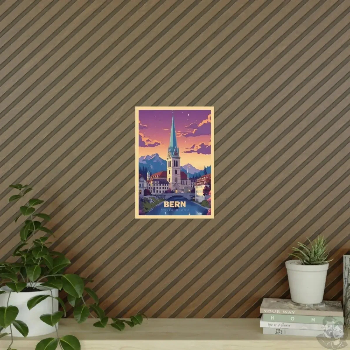 Bern Poster - Panoramablick auf die malerische Altstadt Brückenbogen merchOne