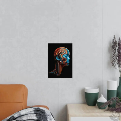 Blaues Gesicht Kunst Poster - Elegantes Kunstwerk als KI Bild merchOne