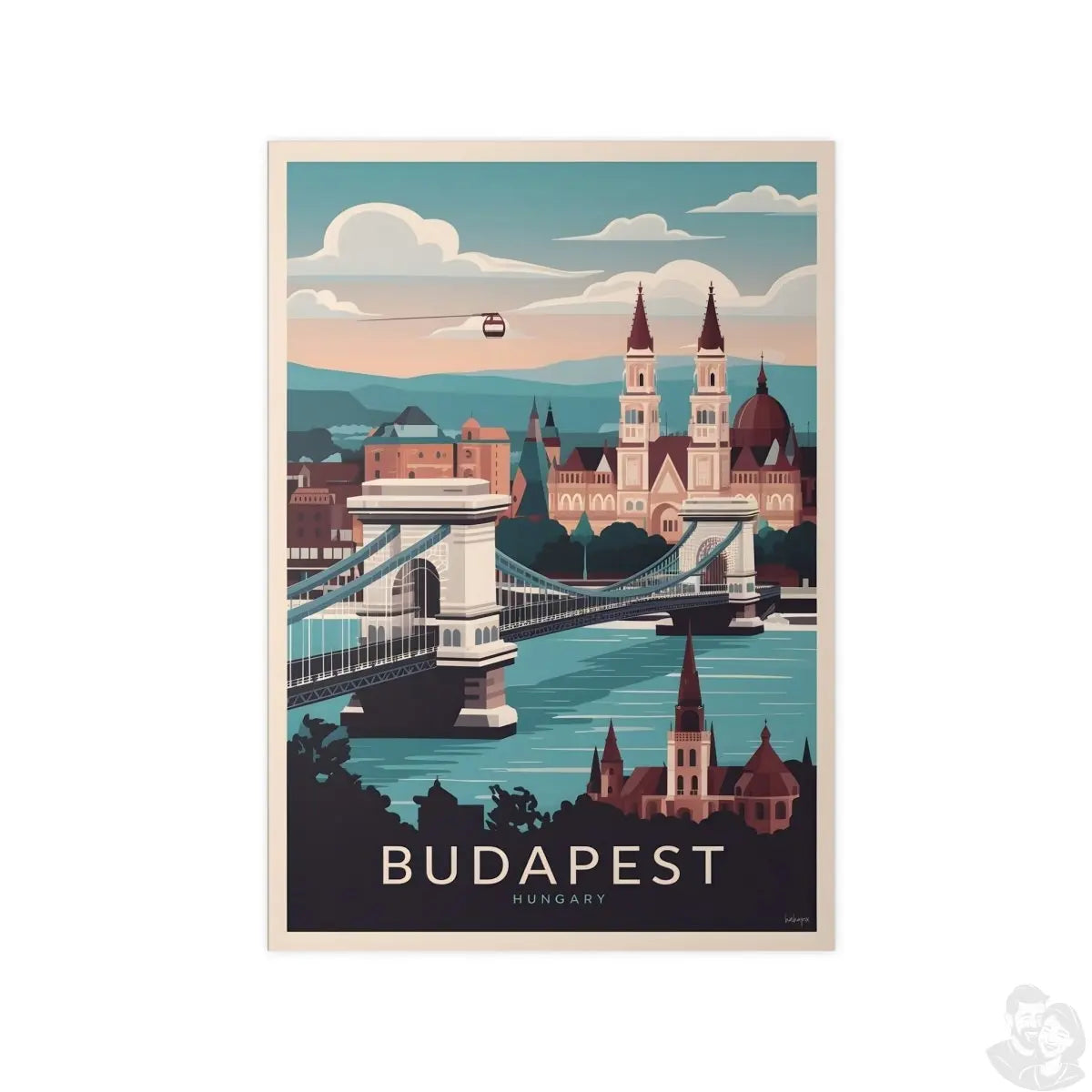 Budapest Reiseposter - Ungarische Hauptstadt Kunstdruck - Poster bei HappyHugPixels