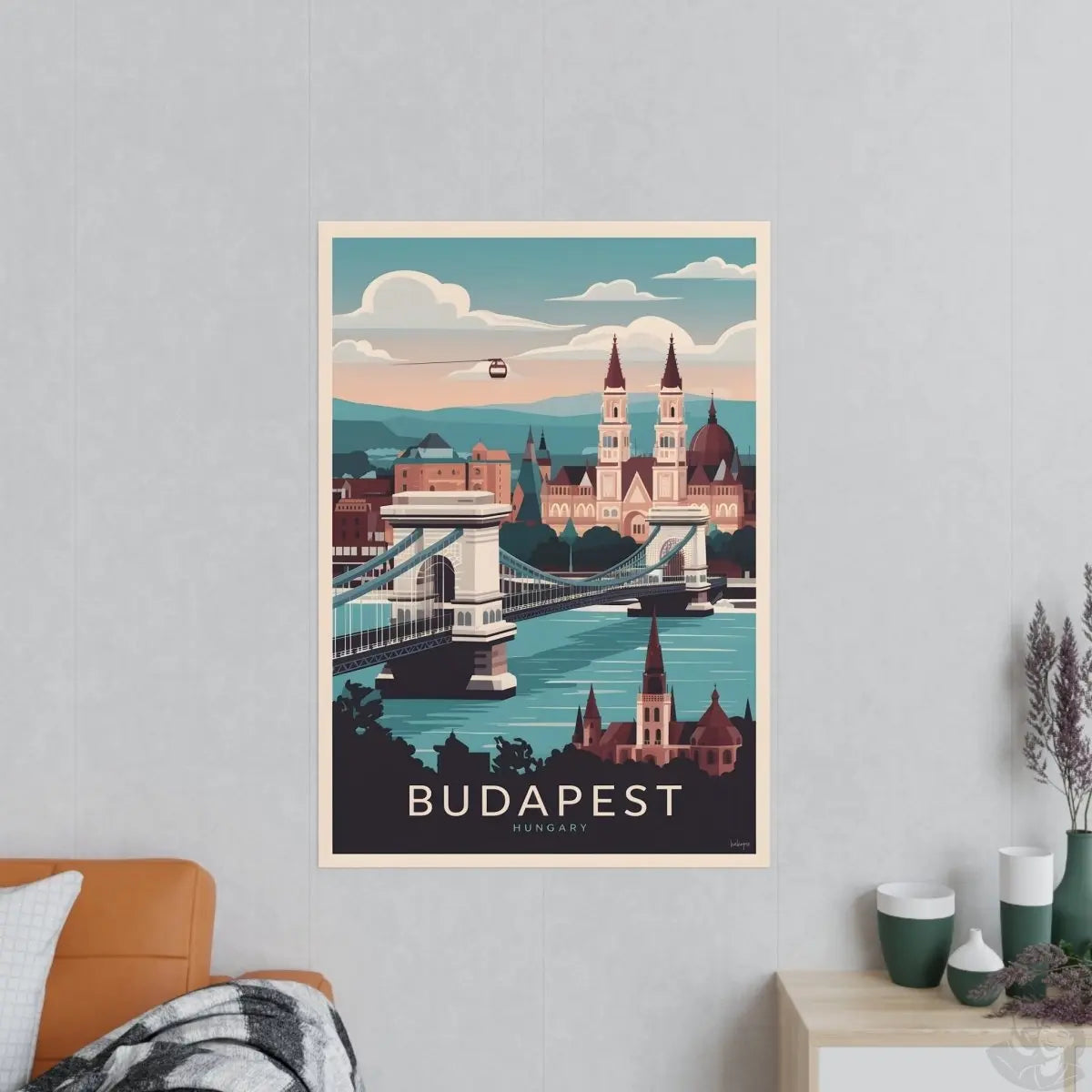 Budapest Reiseposter - Ungarische Hauptstadt Kunstdruck - Poster bei HappyHugPixels