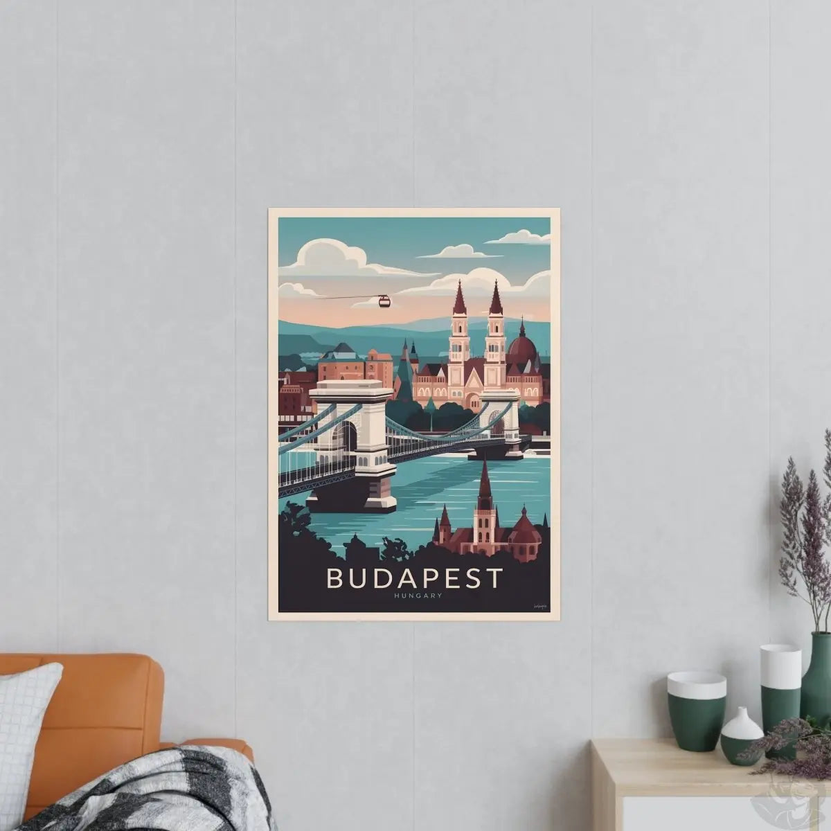 Budapest Reiseposter - Ungarische Hauptstadt Kunstdruck - Poster bei HappyHugPixels
