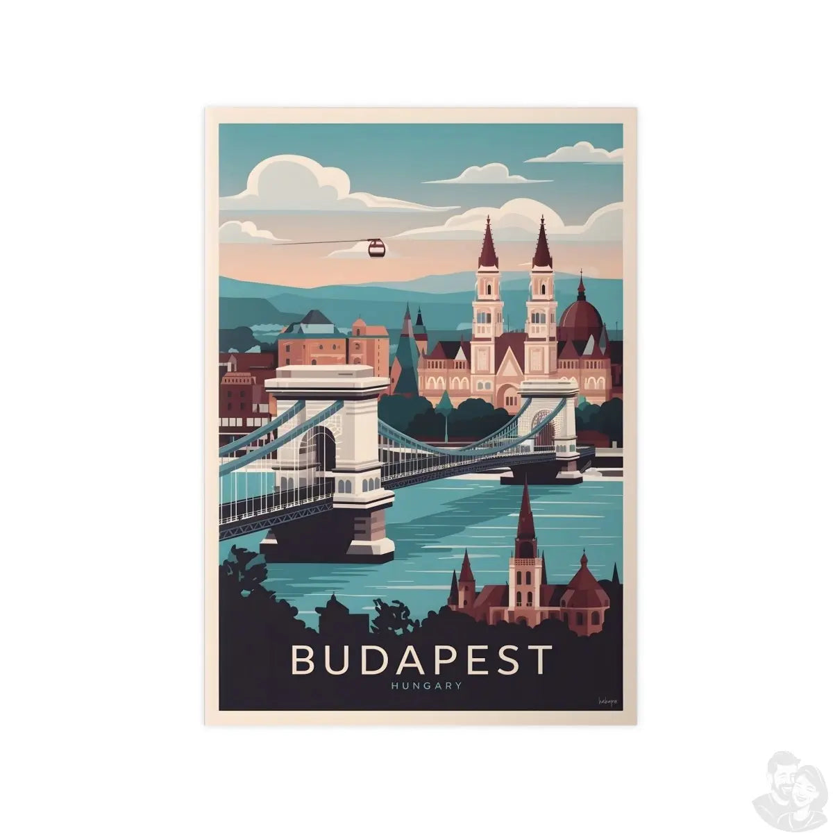 Budapest Reiseposter - Ungarische Hauptstadt Kunstdruck - Poster bei HappyHugPixels