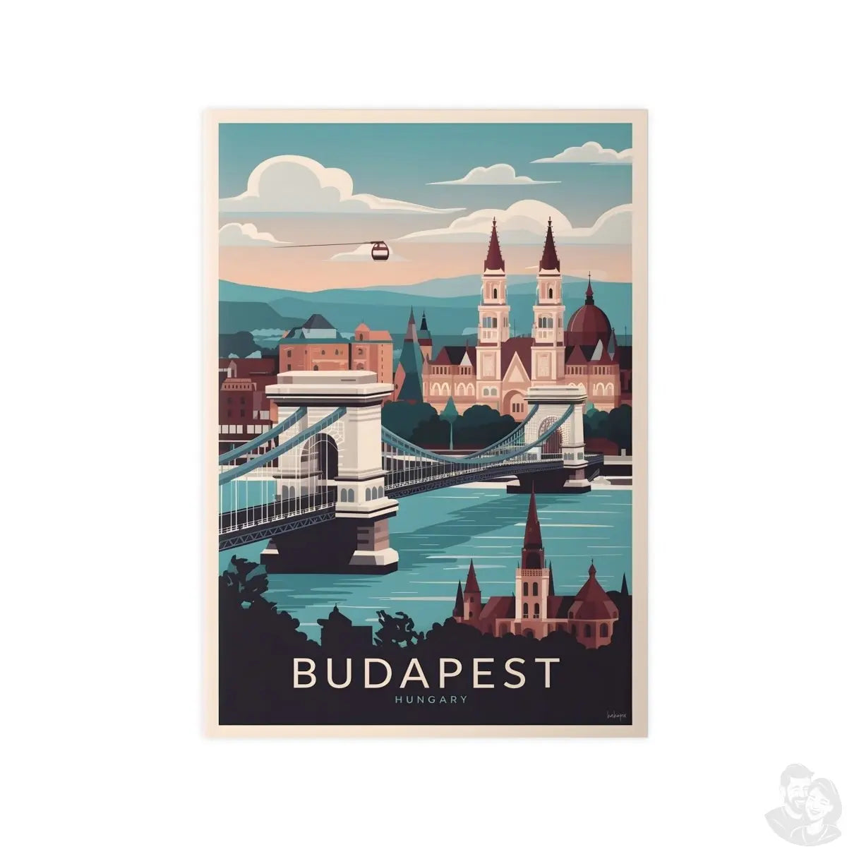 Budapest Reiseposter - Ungarische Hauptstadt Kunstdruck - Poster bei HappyHugPixels
