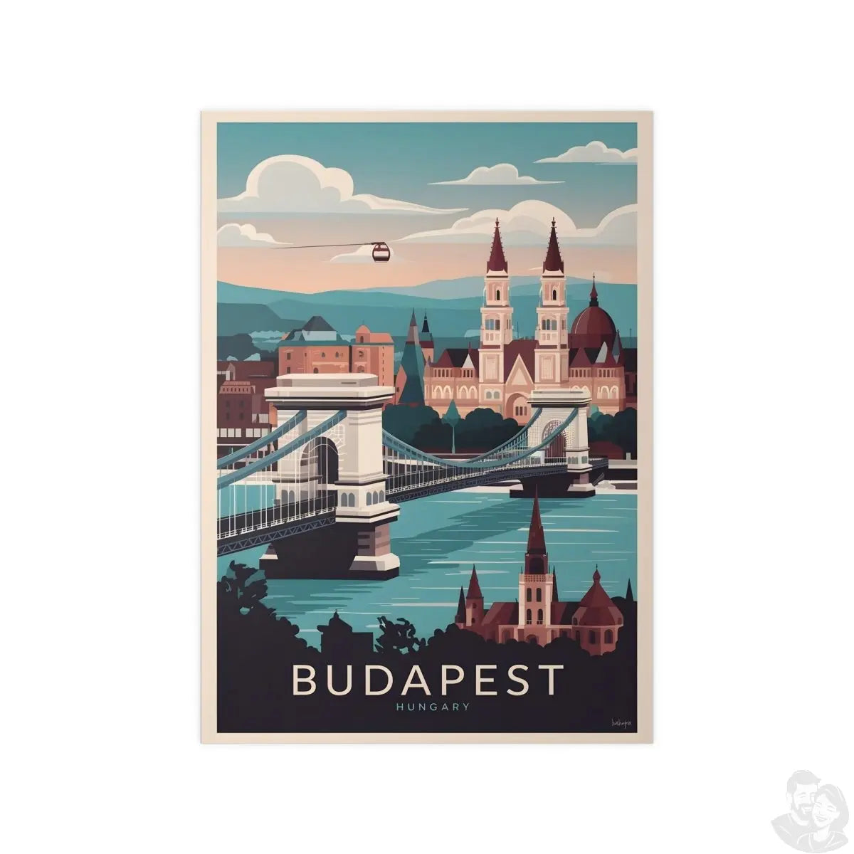 Budapest Reiseposter - Ungarische Hauptstadt Kunstdruck - Poster bei HappyHugPixels